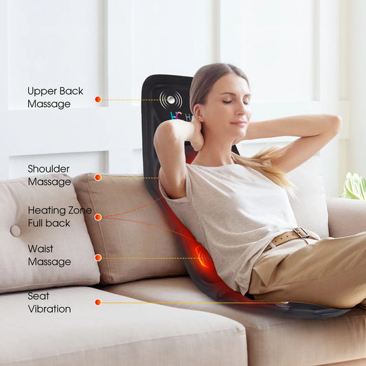 DeskRelief Series: Heated Back Massager Pad (Soothe Body Aches, for Chronic Pain)